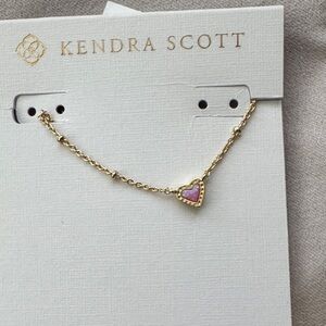 Kendra Scott Gold Necklace with Pink Heart Charm